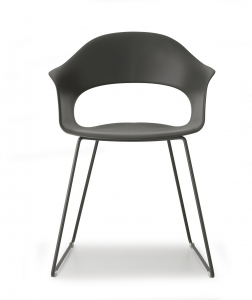 Кресло пластиковое Scab Design Lady B sledge frame сталь, технополимер антрацит Фото 3