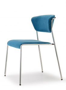 Стул с обивкой Scab Design Lisa сталь, дерево, вельвет хром, синий Фото 3