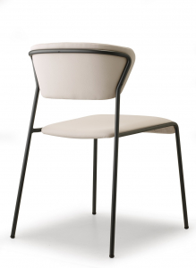 Стул с обивкой Scab Design Lisa сталь, дерево, искусственная кожа антрацит, слоновая кость Фото 3
