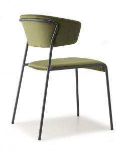Кресло с обивкой Scab Design Lisa сталь, дерево, вельвет антрацит, зеленый Фото 3