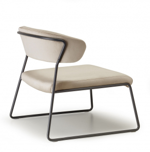 Кресло лаунж с обивкой Scab Design Lisa Lounge сталь, вельвет антрацит, слоновая кость Фото 3