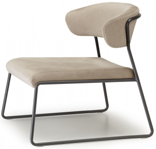 Кресло лаунж с обивкой Scab Design Lisa Lounge сталь, вельвет антрацит, слоновая кость Фото 1
