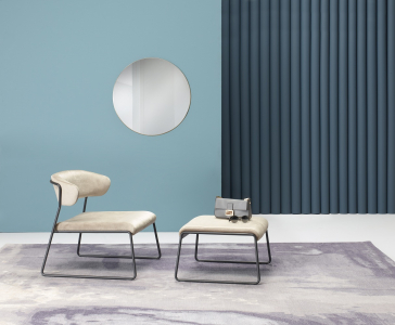 Кресло лаунж с обивкой Scab Design Lisa Lounge сталь, вельвет антрацит, слоновая кость Фото 4