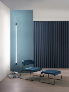 Кресло лаунж с обивкой Scab Design Lisa Lounge сталь, вельвет черный глянцевый никель, голубой Фото 6