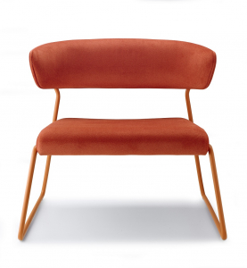 Кресло лаунж с обивкой Scab Design Lisa Lounge сталь, вельвет терракотовый, красный Фото 3
