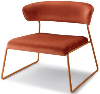 Кресло лаунж с обивкой Scab Design Lisa Lounge сталь, вельвет терракотовый, красный Фото 1