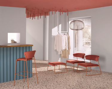 Кресло лаунж с обивкой Scab Design Lisa Lounge сталь, вельвет терракотовый, красный Фото 11
