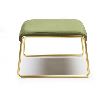 Пуф с обивкой Scab Design Lisa Lounge Pouf сталь, вельвет сатинированная латунь, зеленый Фото 5