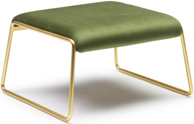 Пуф с обивкой Scab Design Lisa Lounge Pouf сталь, вельвет сатинированная латунь, зеленый Фото 1