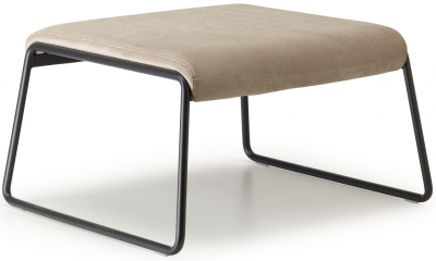 Пуф с обивкой Scab Design Lisa Lounge Pouf сталь, вельвет антрацит, слоновая кость Фото 1