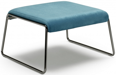 Пуф с обивкой Scab Design Lisa Lounge Pouf сталь, вельвет черный глянцевый никель, голубой Фото 1