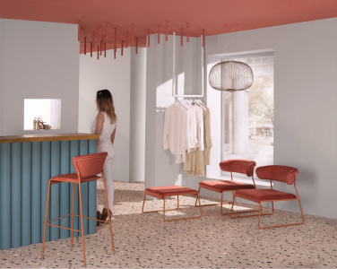 Пуф с обивкой Scab Design Lisa Lounge Pouf сталь, вельвет терракотовый, красный Фото 11
