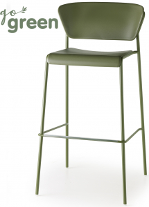 Стул пластиковый полубарный Scab Design Lisa Technopolymer Go Green сталь, технополимер оливковый Фото 1