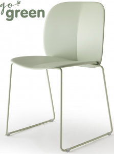 Стул пластиковый на полозьях Scab Design Mentha Go Green сталь, технополимер зеленый шалфей Фото 1