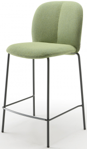Стул барный с обивкой Scab Design Mentha Pop сталь, технополимер, ткань антрацит, зеленый Фото 1