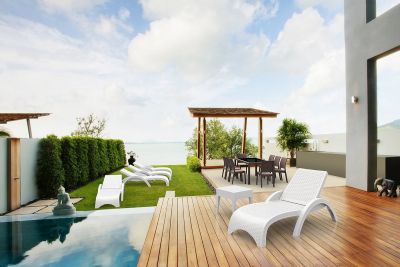 Комплект плетеных шезлонгов Siesta Contract GS 1009 (Fiji) Set 4 стеклопластик белый Фото 13
