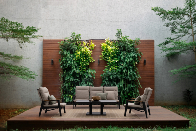 Диван трехместный плетеный с подушками Garden Relax Miguel алюминий, роуп, тик, олефин антрацит Фото 13
