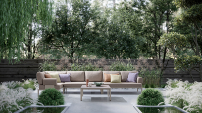 Модуль металлический с подушками Garden Relax Gerald алюминий, олефин пеликан Фото 16