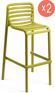 Комплект пластиковых барных стульев Nardi Doga Stool Set 2 стеклопластик грушевый Фото 1