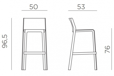 Комплект пластиковых барных стульев Nardi Trill Stool Set 2 стеклопластик тортора Фото 2