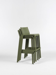 Комплект пластиковых полубарных стульев Nardi Trill Stool Mini Set 4 стеклопластик агава Фото 6