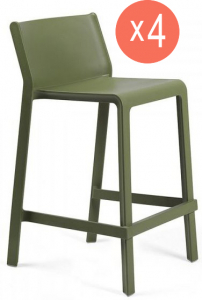 Комплект пластиковых полубарных стульев Nardi Trill Stool Mini Set 4 стеклопластик агава Фото 1