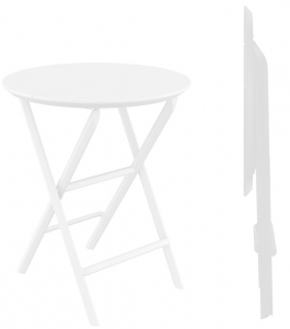 Стол пластиковый складной Siesta Contract Helen Folding Table Ø60 пластик белый Фото 1