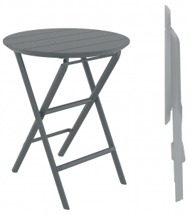 Стол пластиковый складной Siesta Contract Helen Folding Table Ø60 пластик темно-серый Фото 1