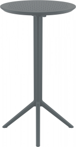 Стол пластиковый барный складной Siesta Contract Sky Folding Bar Table 60 сталь, пластик темно-серый Фото 6