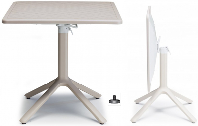 Стол пластиковый складной Scab Design Eco Folding алюминий, технополимер тортора Фото 1