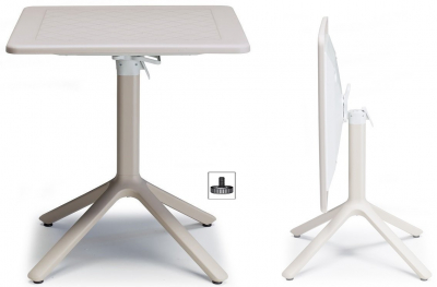 Стол пластиковый складной Scab Design Eco Folding алюминий, технополимер тортора Фото 1