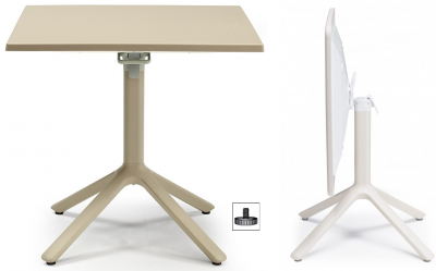 Стол пластиковый складной Scab Design Eco Folding алюминий, технополимер тортора Фото 1