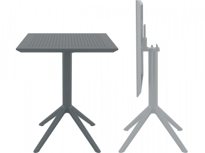 Стол пластиковый складной Siesta Contract Sky Folding Table 60 сталь, пластик темно-серый Фото 1