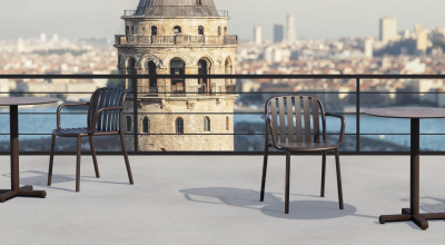 Кресло пластиковое PAPATYA Galata-K стеклопластик антрацит Фото 5