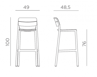 Стул пластиковый барный Nardi Cassia Stool стеклопластик антрацит Фото 2