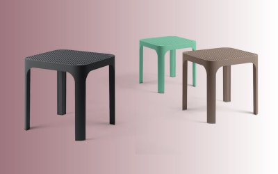 Столик пластиковый журнальный Nardi Net Table 40 стеклопластик табак Фото 4