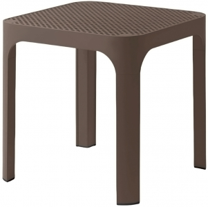 Столик пластиковый журнальный Nardi Net Table 40 стеклопластик табак Фото 1
