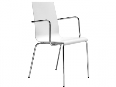 Кресло пластиковое PEDRALI Kuadra сталь, технополимер белый Фото 5
