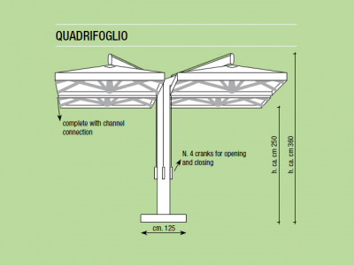 Профессиональный четырехкупольный зонт Giardini Veneti акрил Фото 5