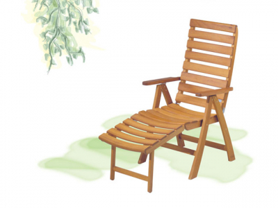Кресло-шезлонг деревянное Amici Atos Relax ироко Фото 1