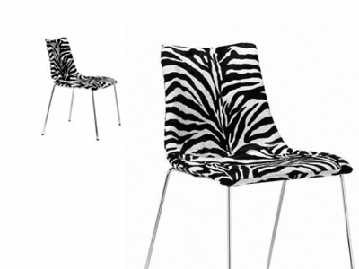 Стул с обивкой Scab Design Zebra Pop 4 legs  сталь, поликарбонат, ткань черный, белый Фото 2