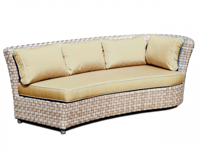 Плетеный левый диван Skyline Design Florence алюминий, искусственный ротанг, sunbrella серебряный орех Фото 1