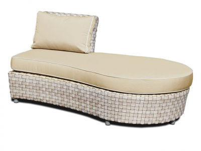 Плетеный левый диван-оттоман Skyline Design Florence алюминий, искусственный ротанг, sunbrella серебряный орех Фото 1