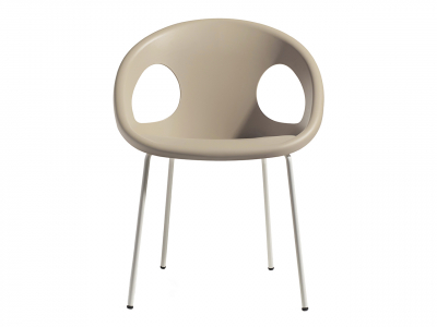 Кресло пластиковое Scab Design Drop 4 legs сталь, технополимер лен, тортора Фото 4