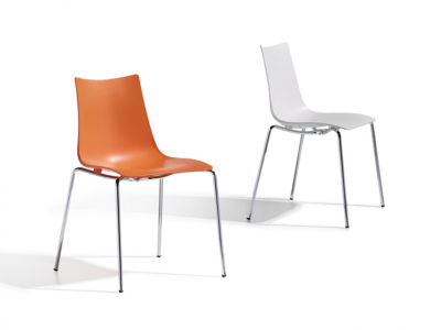 Стул пластиковый Scab Design Zebra Technopolymer 4 legs сталь, технополимер хром, лен Фото 5