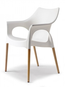 Кресло пластиковое Scab Design Natural Ola бук, технополимер натуральный бук, лен Фото 2