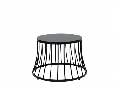 Стол металлический кофейный Ethimo Clessidra металл черный Фото 1