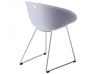 Кресло пластиковое на полозьях PEDRALI Gliss сталь, технополимер белый Фото 6