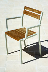 Кресло обеденное Ethimo Meridien тик, алюминий натуральный Фото 2