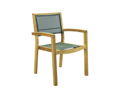 Кресло деревянное Ethimo Mya тик, Ethitex натуральный Фото 1